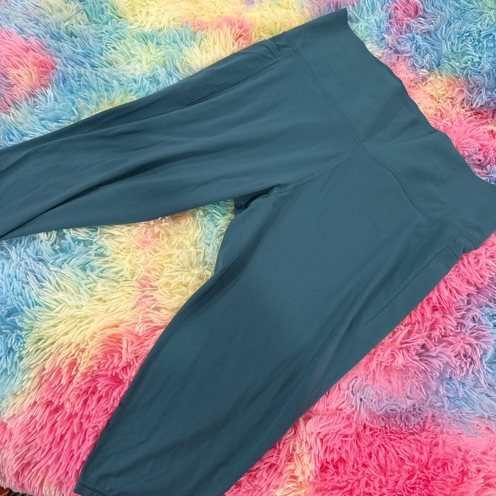 Athleta Salutation Stash Pocket II Capri Womens 3X Teal Excellent Leggings - Picture 2 of 6